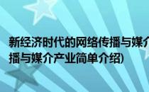 新经济时代的网络传播与媒介产业(对于新经济时代的网络传播与媒介产业简单介绍)