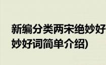 新编分类两宋绝妙好词(对于新编分类两宋绝妙好词简单介绍)