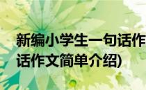 新编小学生一句话作文(对于新编小学生一句话作文简单介绍)