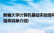 新编大学计算机基础实验指导(对于新编大学计算机基础实验指导简单介绍)