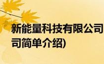 新能量科技有限公司(对于新能量科技有限公司简单介绍)