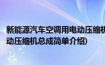 新能源汽车空调用电动压缩机总成(对于新能源汽车空调用电动压缩机总成简单介绍)