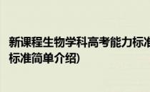新课程生物学科高考能力标准(对于新课程生物学科高考能力标准简单介绍)