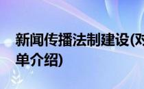 新闻传播法制建设(对于新闻传播法制建设简单介绍)