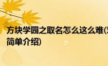 方块学园之取名怎么这么难(对于方块学园之取名怎么这么难简单介绍)