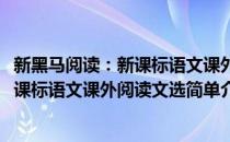 新黑马阅读：新课标语文课外阅读文选(对于新黑马阅读：新课标语文课外阅读文选简单介绍)