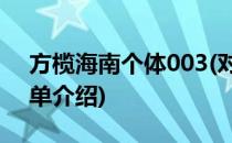方榄海南个体003(对于方榄海南个体003简单介绍)