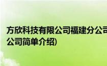 方欣科技有限公司福建分公司(对于方欣科技有限公司福建分公司简单介绍)