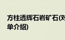 方柱透辉石岩矿石(对于方柱透辉石岩矿石简单介绍)