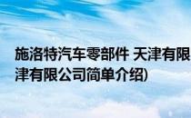 施洛特汽车零部件 天津有限公司(对于施洛特汽车零部件 天津有限公司简单介绍)