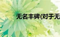 无名丰碑(对于无名丰碑简单介绍)
