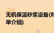 无机保温砂浆设备(对于无机保温砂浆设备简单介绍)