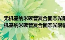 无机基纳米碳管复合固态光限幅材料制备与性能研究(对于无机基纳米碳管复合固态光限幅材料制备与性能研究简单介绍)