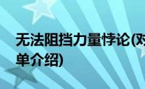 无法阻挡力量悖论(对于无法阻挡力量悖论简单介绍)