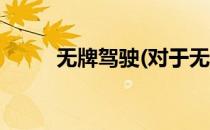 无牌驾驶(对于无牌驾驶简单介绍)