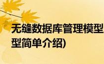 无缝数据库管理模型(对于无缝数据库管理模型简单介绍)