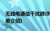 无线电通信干扰群(对于无线电通信干扰群简单介绍)