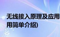 无线接入原理及应用(对于无线接入原理及应用简单介绍)
