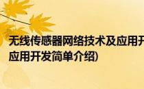 无线传感器网络技术及应用开发(对于无线传感器网络技术及应用开发简单介绍)