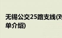 无锡公交25路支线(对于无锡公交25路支线简单介绍)
