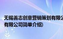 无锡善志创意营销策划有限公司(对于无锡善志创意营销策划有限公司简单介绍)