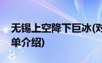 无锡上空降下巨冰(对于无锡上空降下巨冰简单介绍)