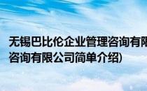 无锡巴比伦企业管理咨询有限公司(对于无锡巴比伦企业管理咨询有限公司简单介绍)