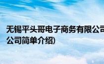 无锡平头哥电子商务有限公司(对于无锡平头哥电子商务有限公司简单介绍)