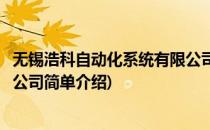 无锡浩科自动化系统有限公司(对于无锡浩科自动化系统有限公司简单介绍)