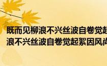 既而见柳浪不兴丝波自卷觉起絮因风尚多事耳(对于既而见柳浪不兴丝波自卷觉起絮因风尚多事耳简单介绍)