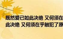 既然爱已如此决绝 又何须在乎触犯了原罪(对于既然爱已如此决绝 又何须在乎触犯了原罪简单介绍)