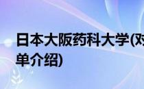 日本大阪药科大学(对于日本大阪药科大学简单介绍)