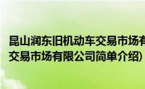 昆山润东旧机动车交易市场有限公司(对于昆山润东旧机动车交易市场有限公司简单介绍)