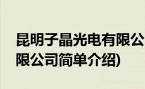 昆明子晶光电有限公司(对于昆明子晶光电有限公司简单介绍)