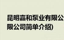 昆明嘉和泵业有限公司(对于昆明嘉和泵业有限公司简单介绍)