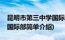 昆明市第三中学国际部(对于昆明市第三中学国际部简单介绍)