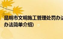 昆明市文明施工管理处罚办法(对于昆明市文明施工管理处罚办法简单介绍)