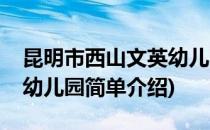 昆明市西山文英幼儿园(对于昆明市西山文英幼儿园简单介绍)