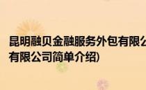 昆明融贝金融服务外包有限公司(对于昆明融贝金融服务外包有限公司简单介绍)