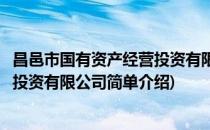 昌邑市国有资产经营投资有限公司(对于昌邑市国有资产经营投资有限公司简单介绍)