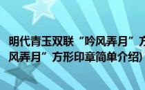 明代青玉双联“吟风弄月”方形印章(对于明代青玉双联“吟风弄月”方形印章简单介绍)