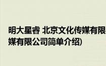 明大星睿 北京文化传媒有限公司(对于明大星睿 北京文化传媒有限公司简单介绍)