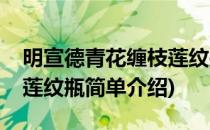 明宣德青花缠枝莲纹瓶(对于明宣德青花缠枝莲纹瓶简单介绍)