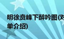 明徐贲峰下醉吟图(对于明徐贲峰下醉吟图简单介绍)