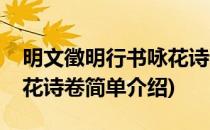 明文徵明行书咏花诗卷(对于明文徵明行书咏花诗卷简单介绍)