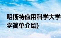 明斯特应用科学大学(对于明斯特应用科学大学简单介绍)