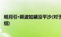 明月引·碧波如黛没平沙(对于明月引·碧波如黛没平沙简单介绍)