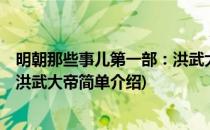 明朝那些事儿第一部：洪武大帝(对于明朝那些事儿第一部：洪武大帝简单介绍)