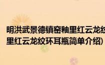 明洪武景德镇窑釉里红云龙纹环耳瓶(对于明洪武景德镇窑釉里红云龙纹环耳瓶简单介绍)