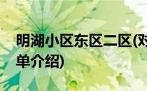明湖小区东区二区(对于明湖小区东区二区简单介绍)